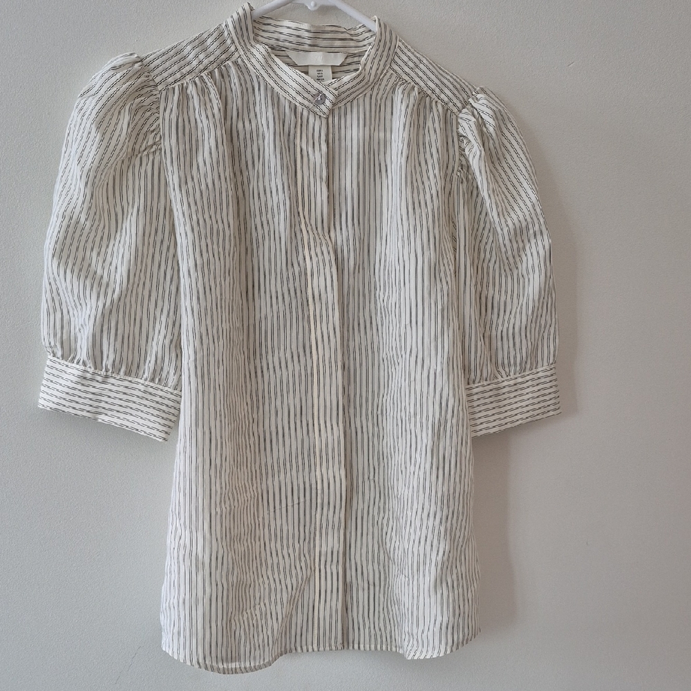 H&M Ivory Striped Blouse